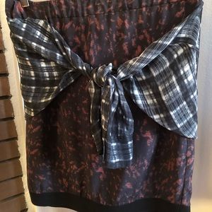 3.1 Phillip Lim Silk Tie Waist Skirt Red, Black, Grey Size 8